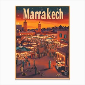 Aihrgdesign A Classic 1960s Travel Poster For Marrakech Canvas Print