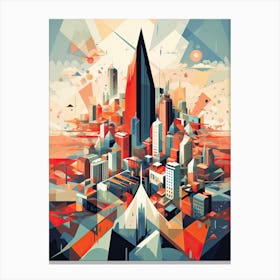 Bangkok, Thailand, Geometric Illustration 2 Canvas Print