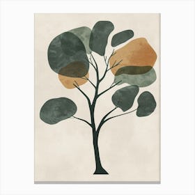 Boxwood Tree Minimal Japandi Illustration 3 Canvas Print