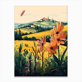 Tuscany, Flower Collage 5 Canvas Print
