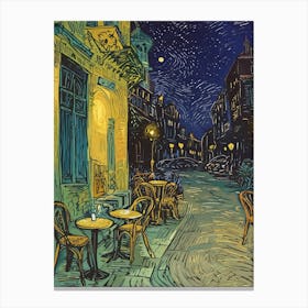 Night At The Cafe 1 Canvas Print