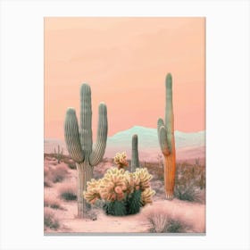 Cactus In The Desert 4 Canvas Print