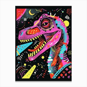 Dinosaur Pink & Black Abstract Geometric Canvas Print