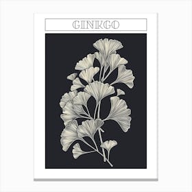 Ginkgo Tree Minimalistic Drawing 3 Poster Canvas Print