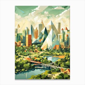 Beijing, China, Geometric Illustration 2 Canvas Print