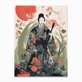 Female Samurai Onna Musha Illustration 22 Canvas Print