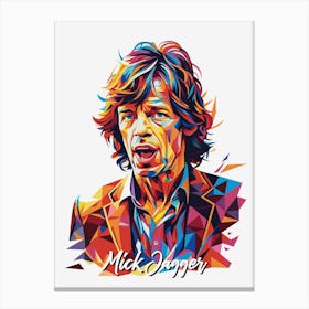 Mick Jagger 04 Portrait Music Icon Style WPAP Pop Art Canvas Print