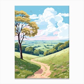 The North Downs Way England 1 Hike Illustration Canvas Print