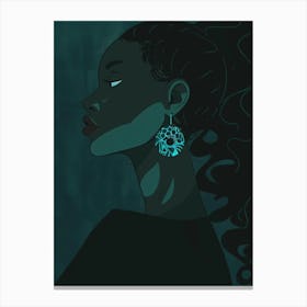 Black Girl With Earrings Canvas Print