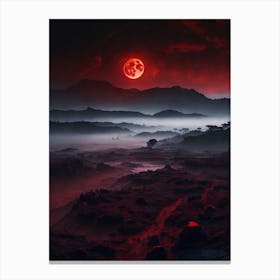 Red Moon In The Sky Print  Canvas Print