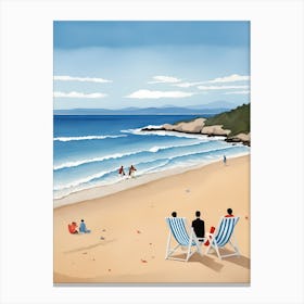 People On The Beach Painting (20) Canvas Print
