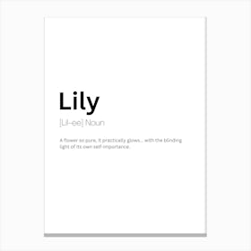 Lily Definition Meaning 1 Canvas Print