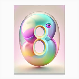 8, Number, Education Bubble Rainbow 1 Canvas Print