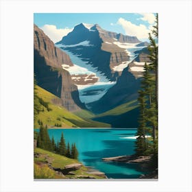 Lake And Mountain Landscape Canvas Print