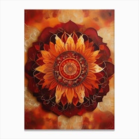 Distinctive boho art.Golden Harvest Mandala.10 Canvas Print