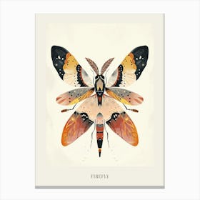 Colourful Insect Illustration Firefly 16 Poster Canvas Print