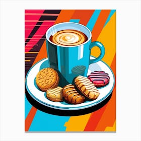 Coffee & Cookies Pop Art Canvas Print