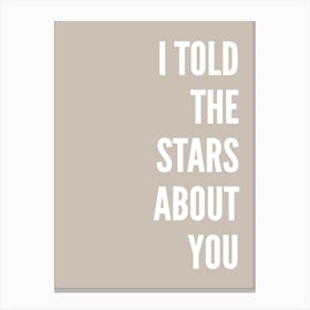 I Told The Stars About You Stone Canvas Print