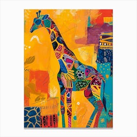 Geometric Giraffe Pattern Canvas Print
