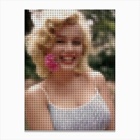 Marilyn Monroe In Style Dots Art Canvas Print