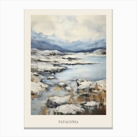 Vintage Winter Painting Poster Patagonia Argentina 1 Canvas Print