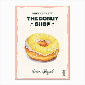 Lemon Glazed Donut The Donut Shop 1 Canvas Print