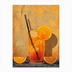 Orange Drink Vector Illustration Canvas Print