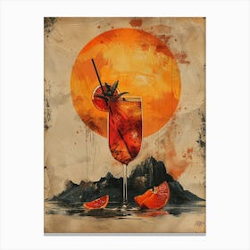 Cocktail At Sunset Canvas Print