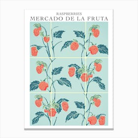 Mercado De La Fruta Raspberries Illustration 3 Poster Canvas Print