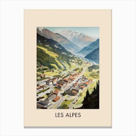 Les Alpes 3 Vintage Travel Poster Canvas Print