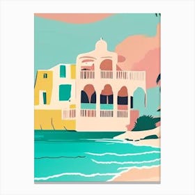 Cayo Santa Maria Cuba Muted Pastel Tropical Destination Canvas Print