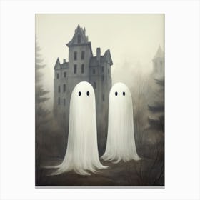 Spooky Ghosts Painting Canvas Print