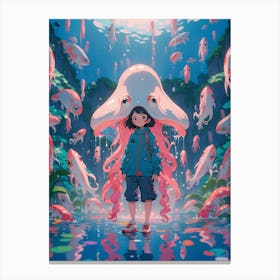 Anime Squid Girl Canvas Print
