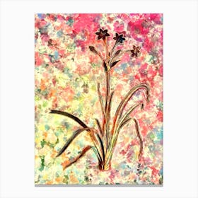 Impressionist Crytanthus Vittatus Botanical Painting in Blush Pink and Gold Canvas Print