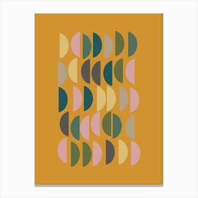 Modern Geometric Shapes in Earthy Mustard Yellow Canvas Print
