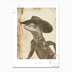 Cowboy Lizard Block Print Poster Canvas Print