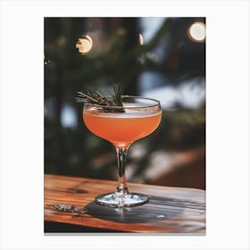 Cocktail With Rosemary Sprig Canvas Print