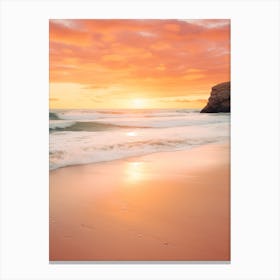 Barafundle Bay Beach Pembrokeshire Wales At Sunset 3 Canvas Print