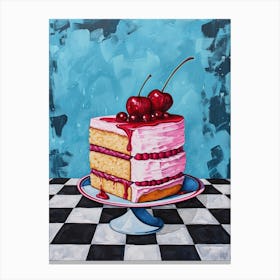 Cake Blue Checkerboard 3 Canvas Print