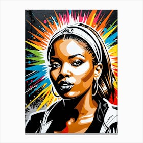 Graffiti Mural Of Beautiful Hip Hop Girl 97 Canvas Print