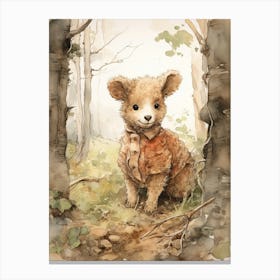 Storybook Animal Watercolour Sheep 3 Canvas Print