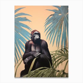 Bonobo 2 Tropical Animal Portrait Canvas Print