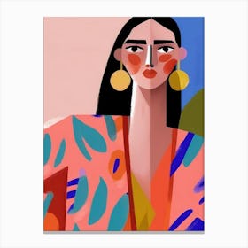 Woman In Kimono Canvas Print