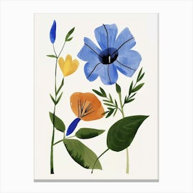 Painted Florals Morning Glory 5 Canvas Print
