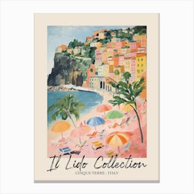Cinque Terre   Italy Il Lido Collection Beach Club Poster 2 Canvas Print