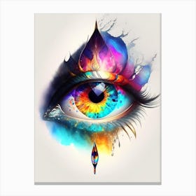 Enlightenment, Symbol, Third Eye Watercolour 1 Canvas Print