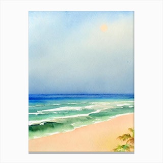 Anjuna Beach, Goa, India Watercolour Canvas Print