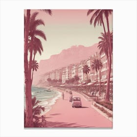 Pink Beach In Monaco Canvas Print