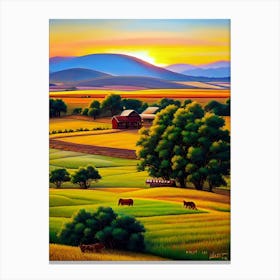 Sunset On The Farm 1 Canvas Print