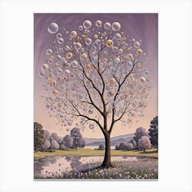 Lavender Bubble Tree Canvas Print